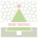 Kırmızı ve yeşil Noel ağacı tebrik kartı vektör küçük resim