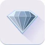 Singur diamant albastru pictograma vectorul imagine