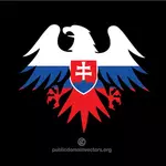 Heraldisk ørn med Slovakias flagg