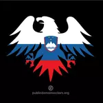 Emblema con la bandiera della Slovenia
