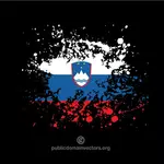 स्लोवेनिया का ध्वज स्याही में छींटे