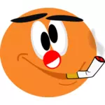 Ilustración de vector de emoticono smiley anaranjado