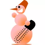 Snowman dressed like a butcher vector