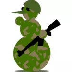 Snowman soldier vector graphics