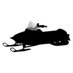 Silhouette vector drawing of snowmobile
