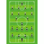 Soccer field and players vector image