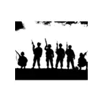 Silhouet vector afbeelding van soldaten