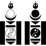 モンゴル国のシンボル ベクトル描画