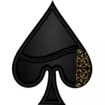 Vektorový obrázek rýč hrací karta symbolu