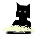 Špagety kočka vektorový obrázek