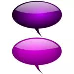 Фиолетовый речи пузыри с размышления векторной графики