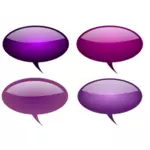 Selection of purple callout bubbles vector clip art
