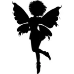 Spiky-haired fairy silhouette