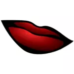 Outlined red lips