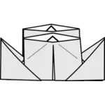 Origami stoomboot vector tekening