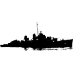 Militaire schip vector silhouet
