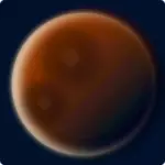 Planet merah warna vektor ilustrasi