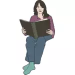Grafika wektorowa kobiety czytanie