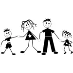 Stick Figur familj vektorbild