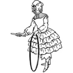 Girl with stick and hoop