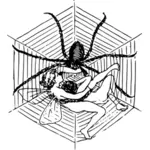 Woman and spider illustration