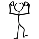 Stick man showing muscles