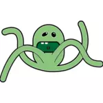 Векторное изображение зеленого мультфильм существо