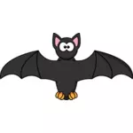 Cartone animato pipistrello con occhi inquietanti illustrazione vettoriale