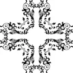 Illustration of decorative floral cross