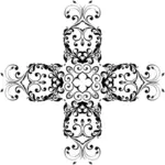 装饰的十字架轮廓矢量图像