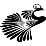 Stylized peacock silhouette