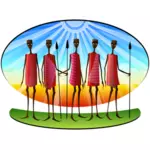 Stylized Masai people vector image
