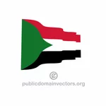 Суданские развевающийся флаг вектор