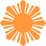 Phillippine vlajky slunce symbolem oranžová silueta vektorové ilustrace