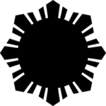 Drapeau philippin soleil des graphiques vectoriels noir silhouette symbole