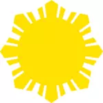 Phillippine ध्वज प्रतीक पीले सिल्हूट वेक्टर क्लिप आर्ट सूरज