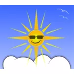 Sun and cloud vector illustration