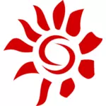 Vector graphics of artistic sun icon