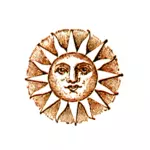 Vintage matahari vektor gambar