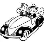 Erkek ve kadın Pazar sürücü vektör küçük resim