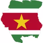 Surinamen kartta ja lippu