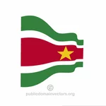 Wavy flag of Suriname