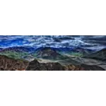 Сюрреалистический панорамный вид на горы