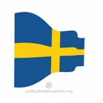 Wavy flag of Sweden