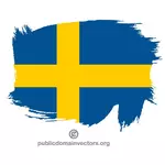 スウェーデンの国旗を塗り