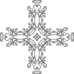 Cross with swirls