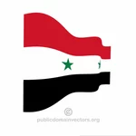 Wavy flag of Syria