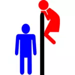 Imagem de vetor de sinalização de porta de WC