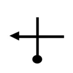 Vlevo u silnice TSD vektor znamení cross