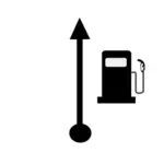 Pompa di benzina sulla vostra destra segno di vettore TSD